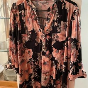 Floral blouse causal or dance diner wear